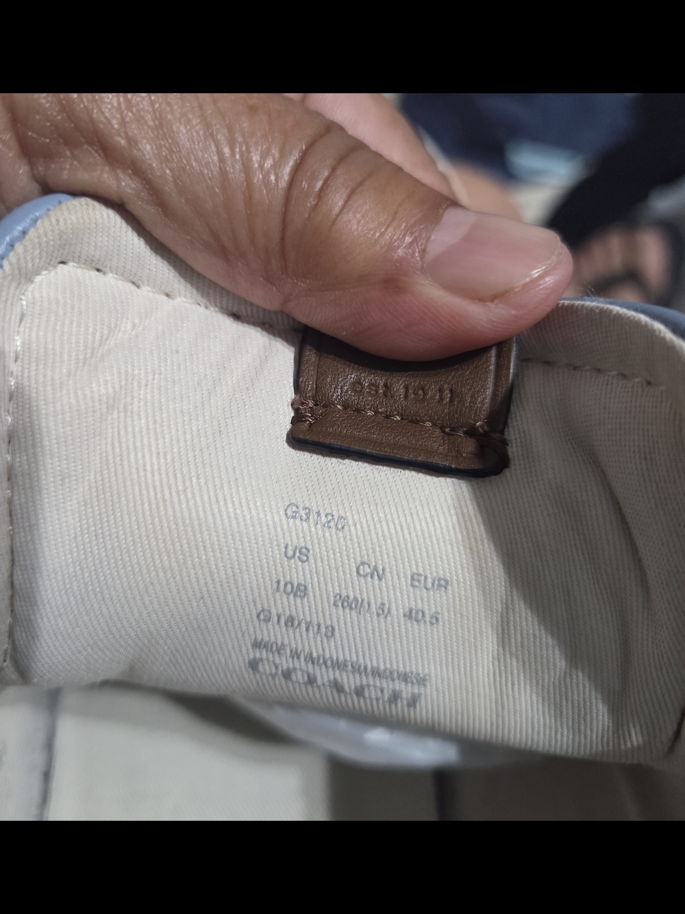 Coach Women Blue Rhinestone Embellished Leather Sneakers/ Crystal Bow Accent 10B - Picture 14 of 16